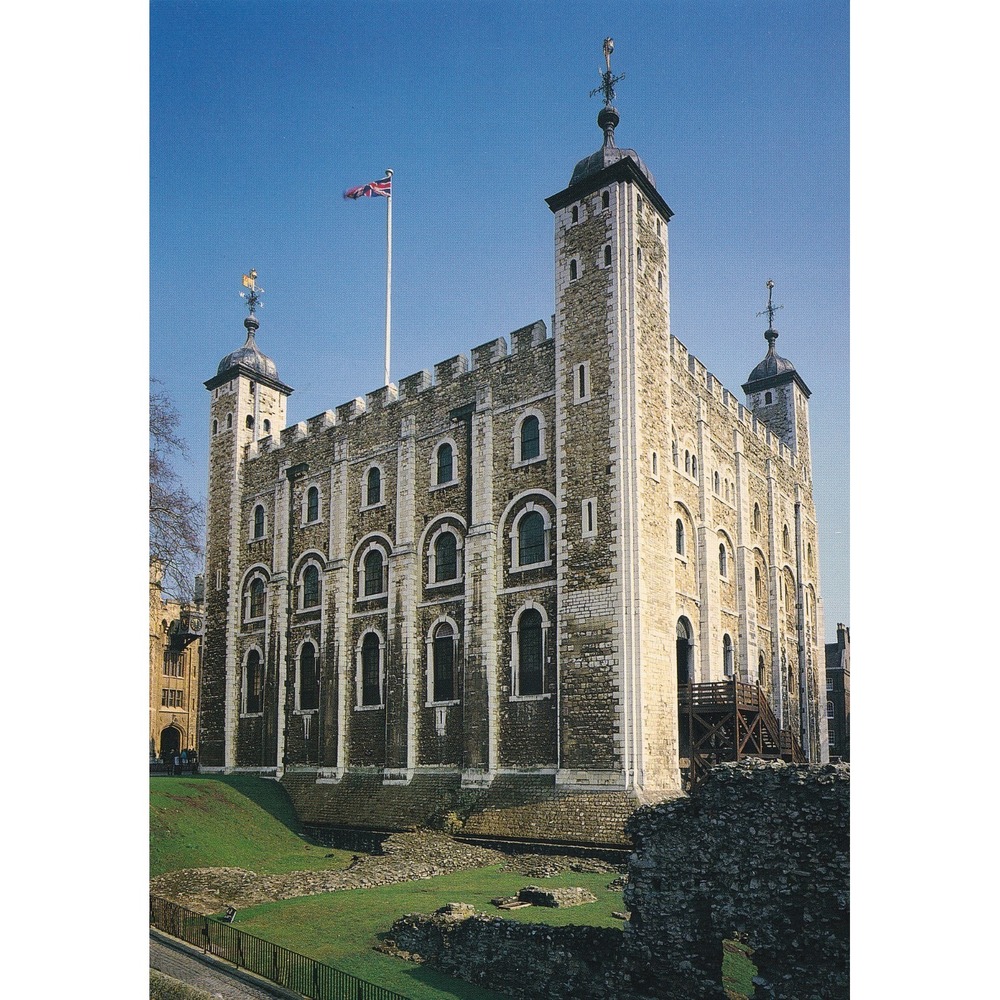 1995 Tower of London White Tower Postcard Earl Beesley Historic Medieval Travel